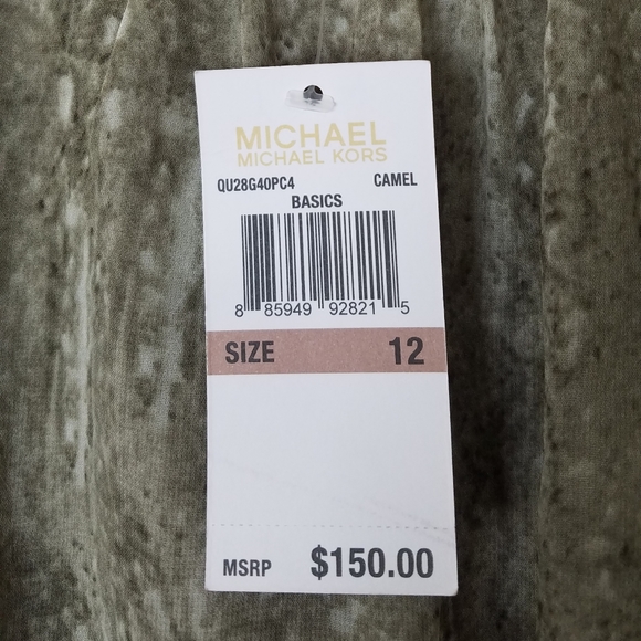 Michael Kors camel tan/creme dress size 12  NWT - Picture 8 of 11